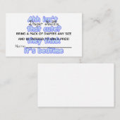 Cute Diaper Raffle Ticket Informatiekaartje (Voorkant / Achterkant)