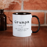 Cute Dictionary Grumpa Grandfather Grandpa Gift Mok<br><div class="desc">Deze keramische koffie-mok heeft een schattige woordenboekdefinitie met de term "grumpa - als een gewone oma,  alleen maar roompier". Deze mok maakt het perfecte geschenk voor je grootvader of als geschenk voor opa van de kinderen.</div>