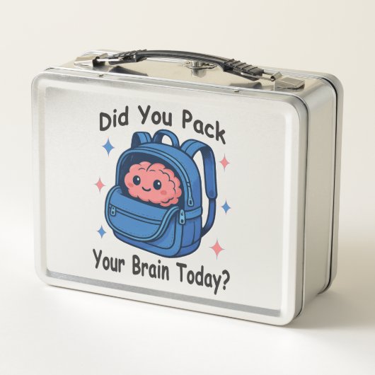 Cute “Did You Pack Your Brain Today?” Brain Pun (Achterkant)