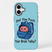 Cute “Did You Pack Your Brain Today?” Brain Pun iPhone Hoesje (Achterkant)
