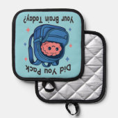 Cute “Did You Pack Your Brain Today?” Brain Pun Pannenlap (Voorkant / Achterkant)