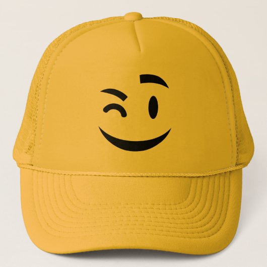 Cute die naar jou kijkt emoji trucker pet (Voorkant)