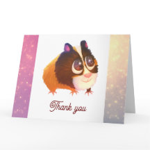 Cute dier Cavia Vouwkaart Bedankkaart
