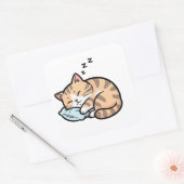 Cute Dier Kawaii Kat Vierkante Sticker (Envelop)