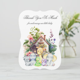Cute Dieren Baby Borrel Dankkaart Kaart