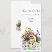 Cute Dieren Baby Shower Bedankkaart (Voorkant / Achterkant)