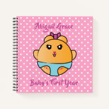 Cute Dieren Cartoon Meisje Baby Journaliseren Roze