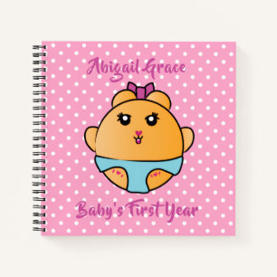 Cute Dieren Cartoon Meisje Baby Journaliseren Roze Notitieboek