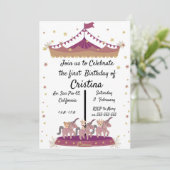 Cute dieren circus pony kaart (Staand voorkant)