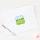 Cute Dieren Circus Trein in Rood Ex-Libris Sticker (Envelop)