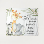 Cute dieren groen baby shower achtergrond bord wandkleed (Voorkant (horizontaal))