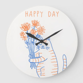 Cute Dieren Illustratie Ronde Wandklok