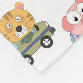 Cute Dieren In Auto's Patroon Fleece Deken (Hoek)
