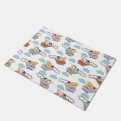 Cute Dieren In Helikopter Patroon Deurmat (Schuin)