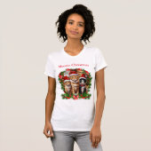 Cute Dieren Katten Kerst T-shirts (Voorkant volledig)