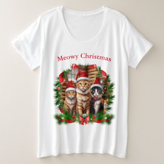Cute dieren Katten Kerstmis T-shirts (Design voorkant)