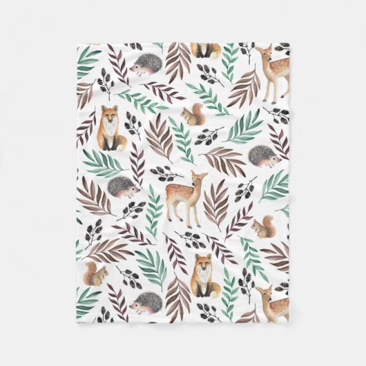 Cute Dieren Kinderkamer Decoratie Fleece Deken (Voorkant)