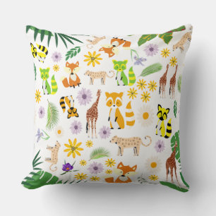 Cute dieren Safari kinderkamer dierentuin jungle w Kussen