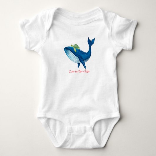 Cute dieren schildpad Walvis vis Verjaardagsfeestj Romper (Voorkant)