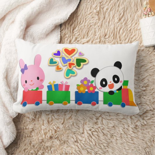Cute Dieren Trein Kussen (Deken)