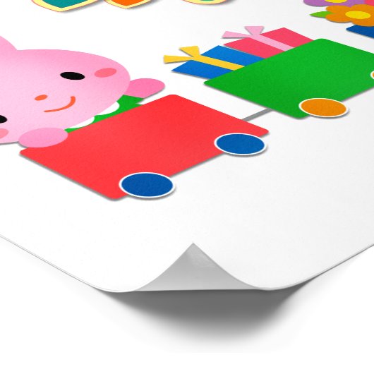 Cute Dieren Trein Poster (Hoek)