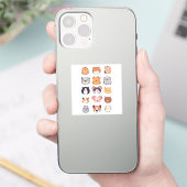 Cute Dierengezichten Stickerblad | Kawaii Huisdier Sticker (Telefoon)
