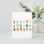 Cute-dierengroep Briefkaart (Staand voorkant)