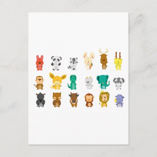 Cute-dierengroep Briefkaart (Voorkant)