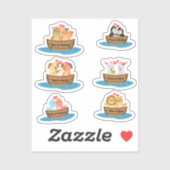 Cute Dierenkoppels Stickers (Vel)