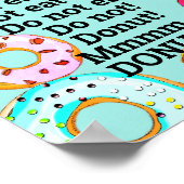 Cute Diet aan Donuts Funny Doughnut Humoureuze Blu Poster (Hoek)