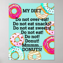Cute Diet aan Donuts Funny Doughnut Humoureuze Blu