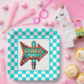 Cute Diner retro party  Papieren Bordje (Feest)