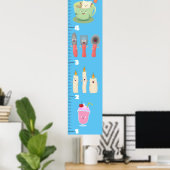 Cute dining table utilt cartoon growth chart poster (Thuiskantoor)