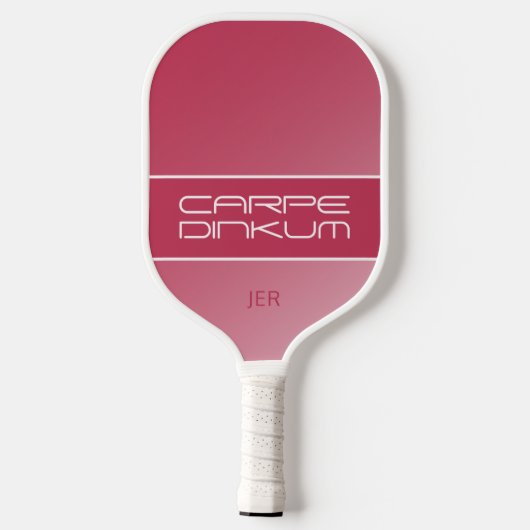 Cute Dink Pun Quote Gradient Initiaal Magenta Red Pickleball Paddle (Achterkant)