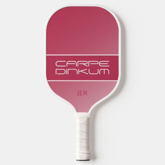 Cute Dink Pun Quote Gradient Initiaal Magenta Red Pickleball Paddle (Voorkant)