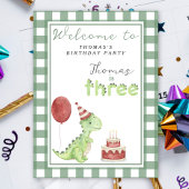 Cute Dino 3rd Birthday Party  Poster