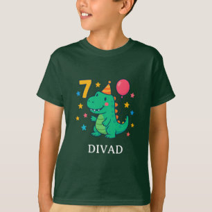 Cute Dino 7e verjaardagsfeestje ontwerp T-shirt