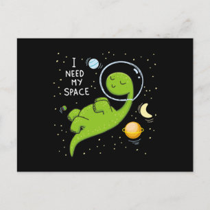 Cute dino astronaut briefkaart
