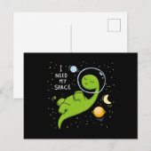 Cute dino astronaut briefkaart (Voorkant / Achterkant)