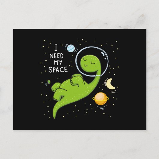 Cute dino astronaut briefkaart (Voorkant)