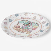 Cute Dino Birthday Personalized Papieren Bordje (Gekanteld)