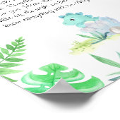 Cute Dino Boy Baby shower 'Late Night Diaper' Poster (Hoek)