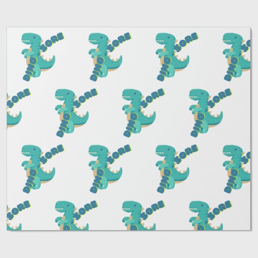 Cute dino cadeaupapier (Vlak)