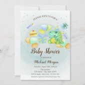 Cute dino-Cadeaus, ballonnen, Cake Kaart (Voorkant)