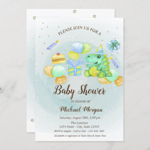 Cute dino-Cadeaus, ballonnen, Cake Kaart