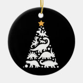 Cute Dino Christmas Tree Funny Dinosaur Holiday Keramisch Ornament (Voorkant)