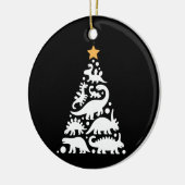 Cute Dino Christmas Tree Funny Dinosaur Holiday Keramisch Ornament (Links)
