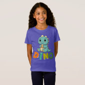 Cute Dino Cookie Lover – Kids Dinosaur T-Shirt Des (Voorkant volledig)
