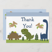Cute Dino/Dinosaurs Baby Bedankt kaarten (Voorkant / Achterkant)
