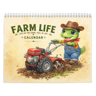 Cute Dino Farm Life - Boerderijklus Kunst Kalender